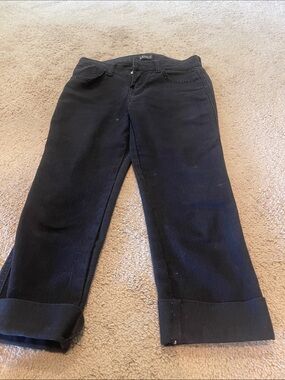 VENUS Black Cropped Cuffed Jeans